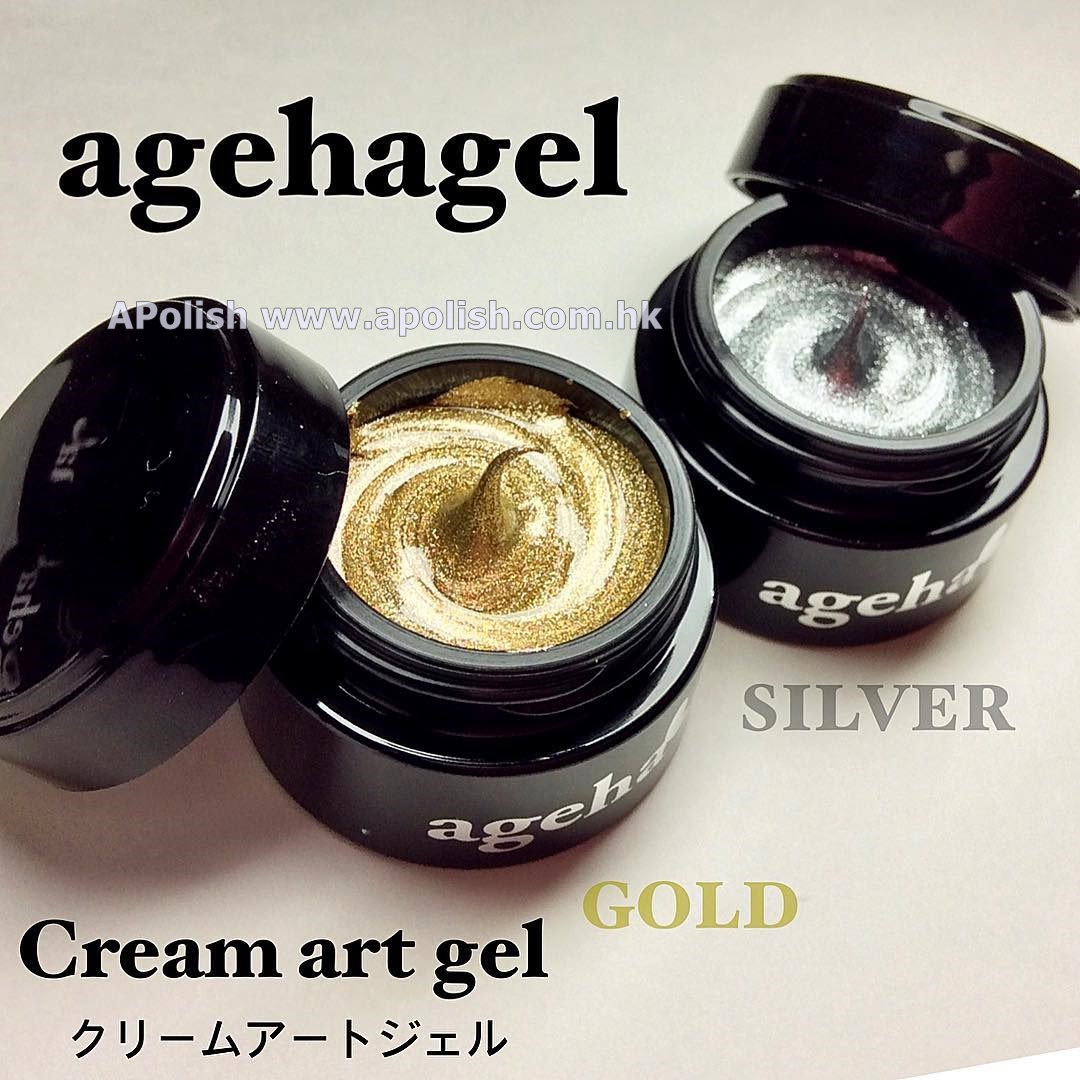AGEHA CREAM ART GEL Silver 奶油彩繪凝膠-閃銀 奶油Gel 閃銀色